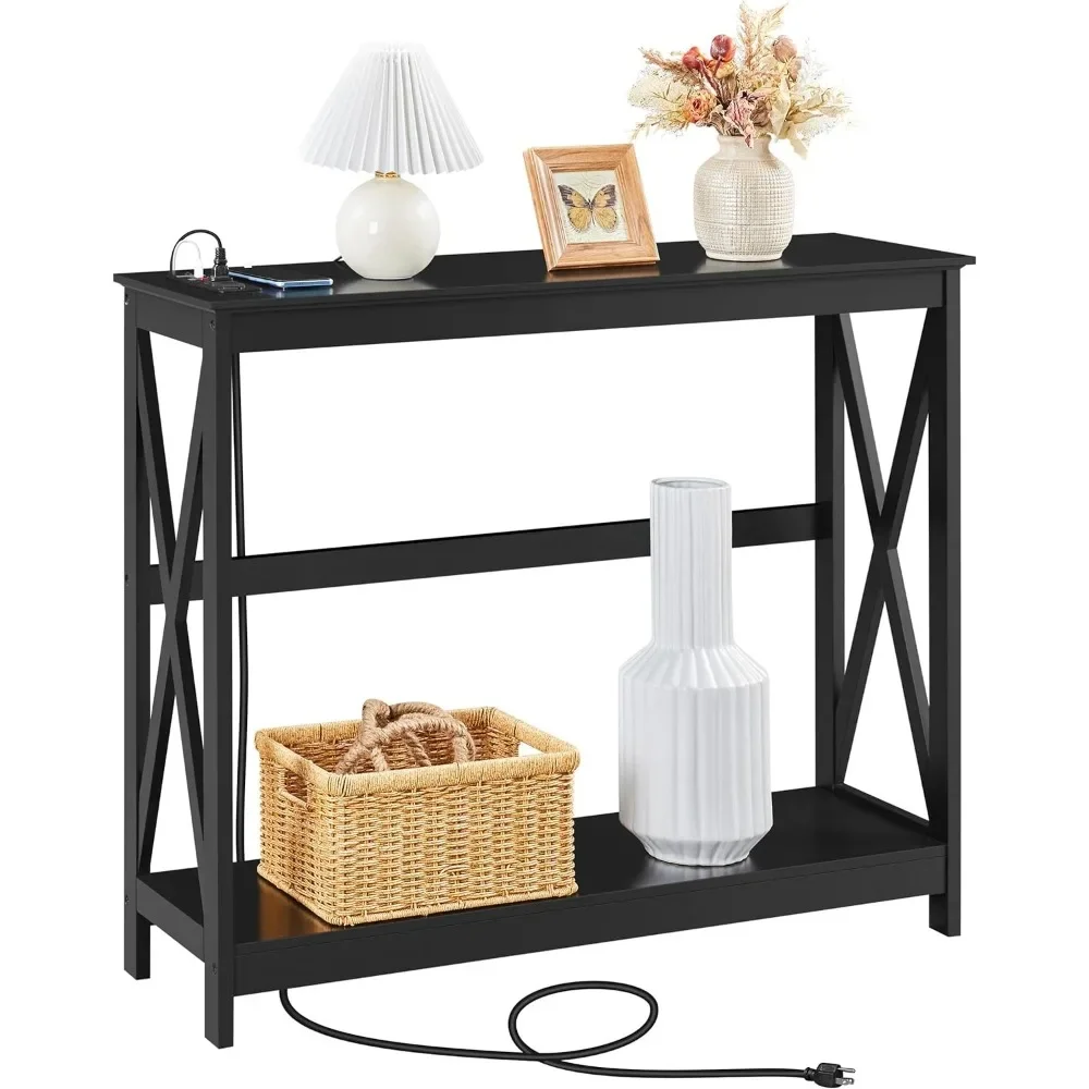 

2 Tier Entryway Table Bookshelf Accent Table W/Storage Shelf Living Room Entry Hall Foyer Table Furniture Free Shipping Side