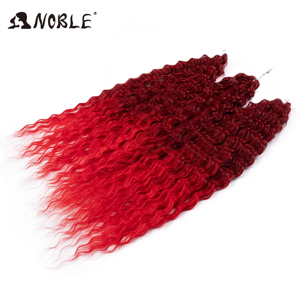Noble Synthetic Hair Cosplay Water Wave 24Inch Twist Crochet Hair Braid Hair Ombre Blonde Pink Deep Wave Braiding Hair Extension