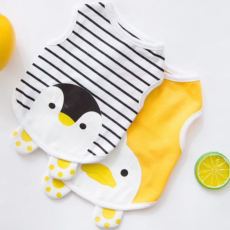 Pet Cat Vest Puppy Pure Cotton Breathable T-Shirt Thin Small Medium-Sized Dog Little Yellow Duck Penguin Cute Clothes XS~XL |
