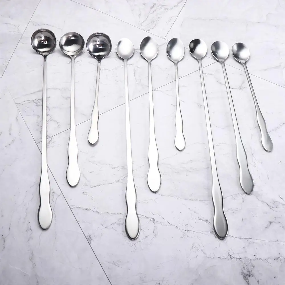 Home Drinking Coffee Ice Cream Bartender Long Handle Teaspoon Mixing Stirrers Bar Spoon Cocktail Stirring Tool