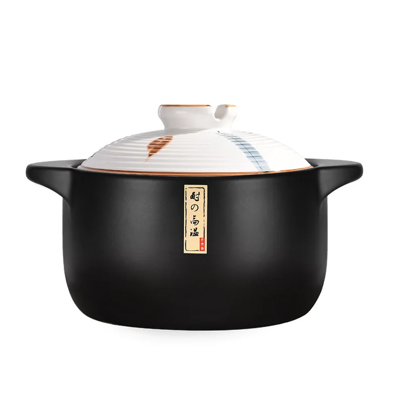 Stock Pots Ceramic Clay Pot Gas Stovetop Safe Durable Heat Resistant Crackproof Casserole Stew Soup Claypot Rice Cooking Pot 6