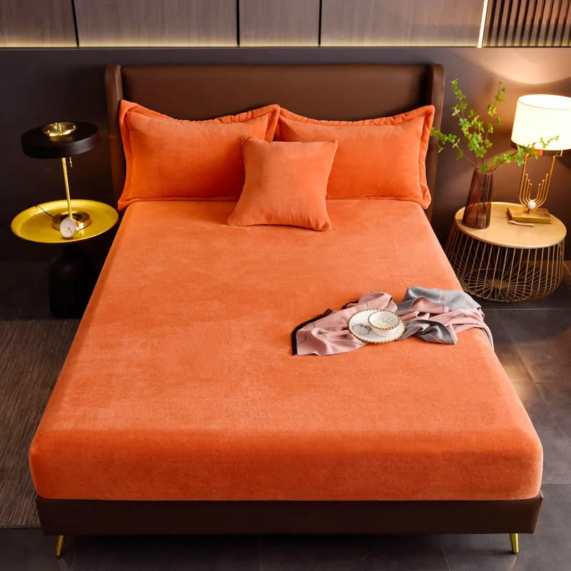 Super Velvet Bed Sheets Winter Warm Adjustable Fitted Sheets For Home Double Bed Sheets Not Fading Machine Washable Bedspreads 3