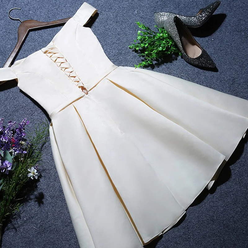 Satin Homecoming Dresses Girls Party Formal Gowns Night Short Prom Gowns Evening dresses cocktail dress