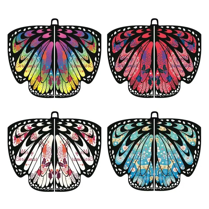 Butterfly Wing Cape Shawl Butterfly Fairy Wings Shawl With Facial Cover For Masquerade Accessories Halloween Party Favors Gifts