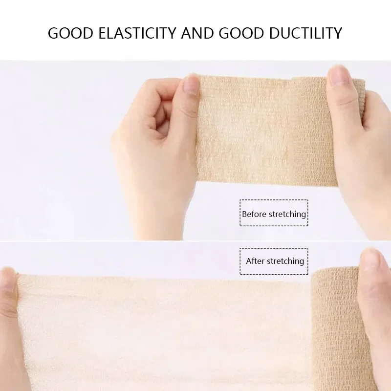 Self-Adherent Cohesive Bandage Wrap – Stretchable Skin Color Athletic Tape, Non-Woven Self-Adhesive Elastic Bandage