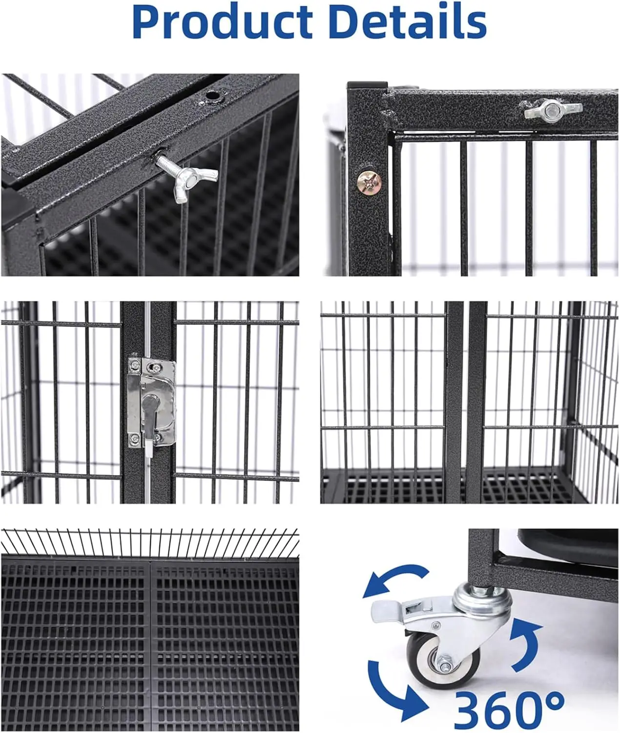 Homey Pet 37 inch Stackable Open Top Heavy Duty Dog Crate