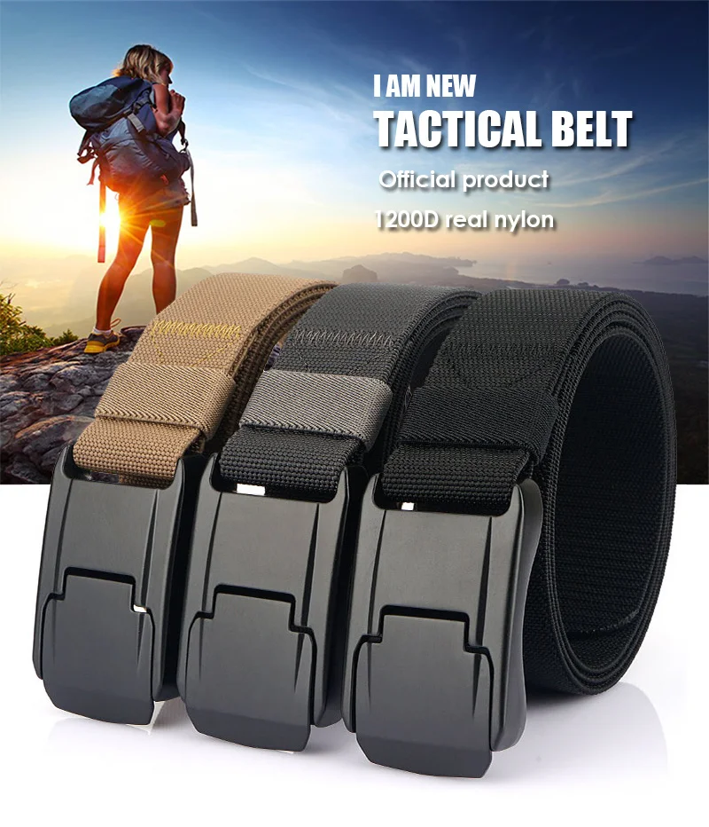 Neuer Stretchgürtel für Männer und Frauen, harte Schnellverschluss-Schnalle, starkes echtes Nylon, Unisex, elastischer Gürtel, Overalls, Arbeitsgürtel – Detail 1