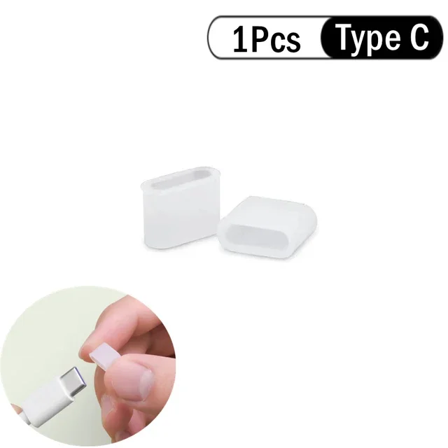 thumbnail image 2 of Yotijay 5x10Pcs USB C Dust Practical Soft Charging Port Protector Caps For Phone Transparent 2 of 13