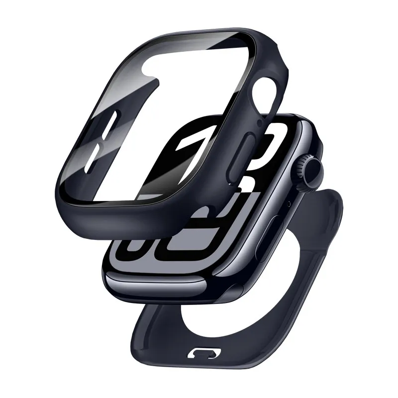 All-in-One Waterproof Apple Watch Protective Case with Tempered Glass Screen Shield