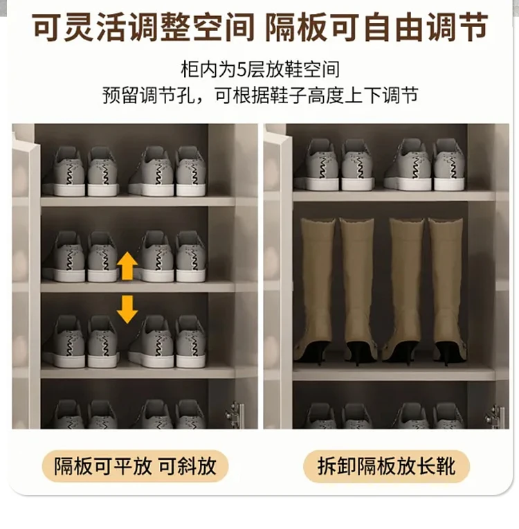 Description Picture 5 of itemNordic Luxury Double Row Shoe Rack Dust Proof Storage Organizer Shoe Cabinet Ultra Thin Scarpiera Salvaspazio Hallway Furniture