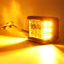 High - Powered Dual Side Shooter LED Work Light with White & Amber Strobe (White and Yellow)