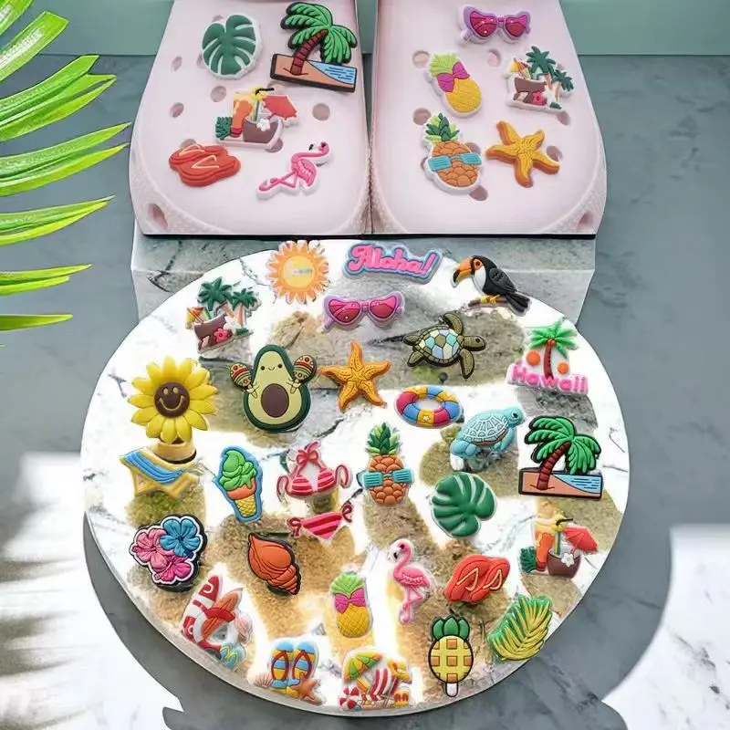 

Crocs Charms Pack 32 pc Decorations For Crocs Shoes Summer Party Collection Accessories Fit Croc Jibz Holiday Gift Wholesale