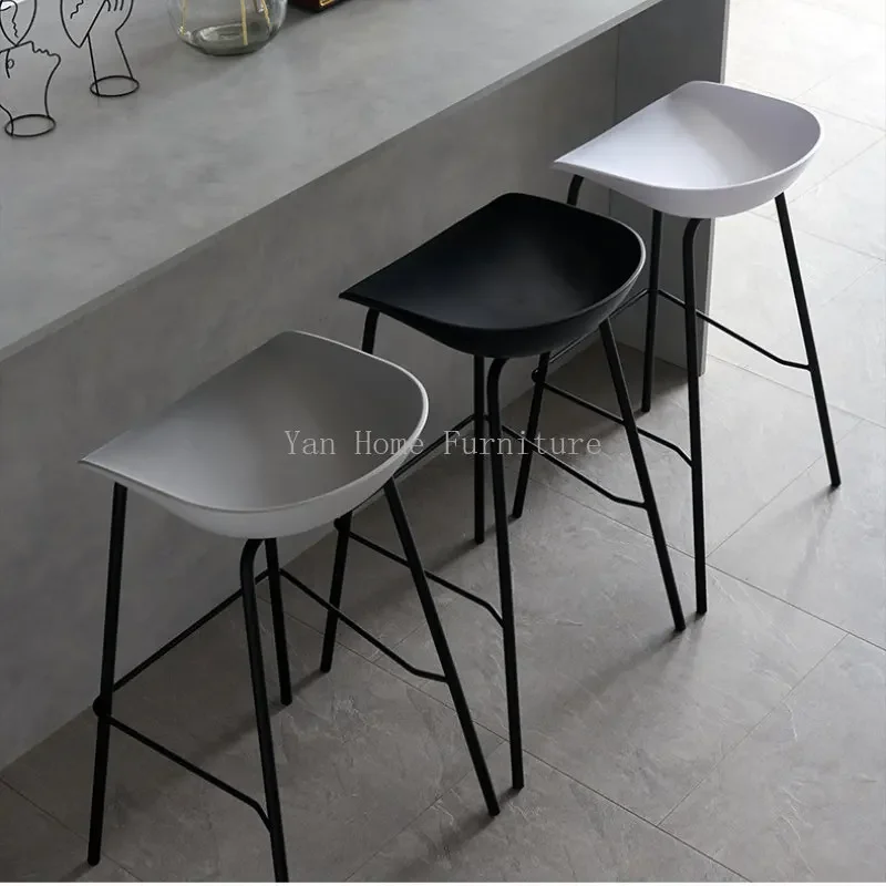 

Modern Bar Chair Hotel Simple Bar Stools For Kitchen Household High Stool Back Chair Front Desk Table Office Chair Furniture
