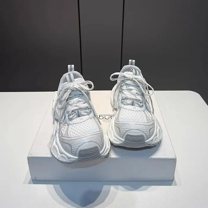 Dad Shoes Women 2025 Autumn New Comfort Thick-Soled Fashionable Breathable Mesh Versatile Sports Casual Shoes