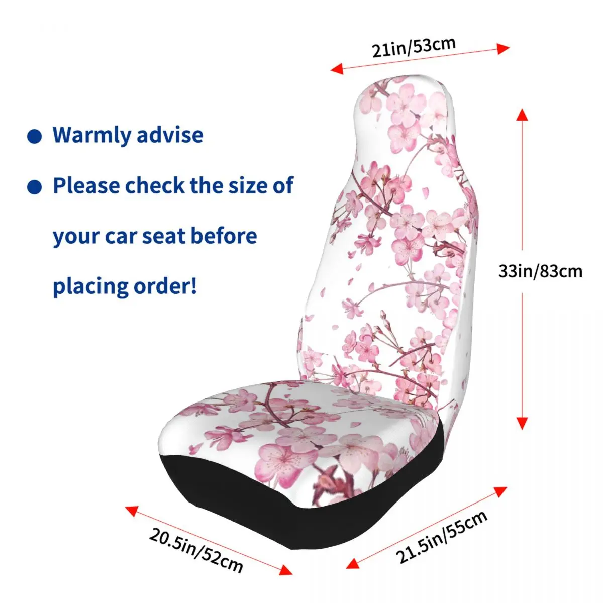 Sakura Cherry Blossom Car Seat Cover Set 2 Pcs for Cars Auto SUV Universal Protector Accessories