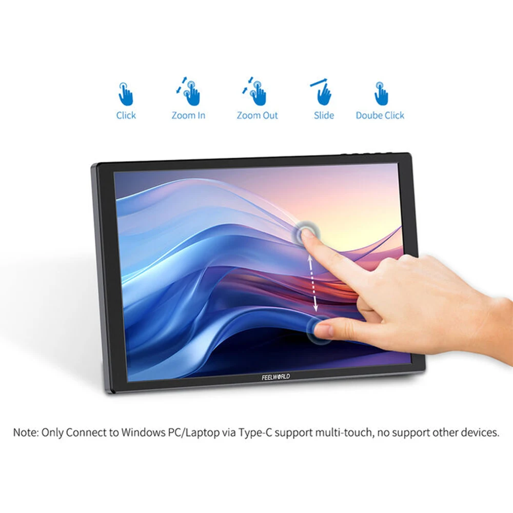 FEELWORLD D10 10.1인치 350cd 휴대용 외장 모니터 터치 FHD1920x1200 USB-C HDMI 호환