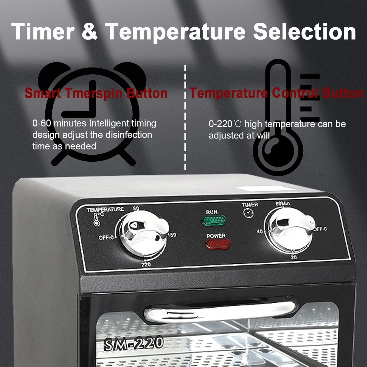 Sterilizer Nail Tool Cleaning Machine Large Capacity Timer 8L Multifunctional High Temperature Dry Box Stainless Steel For Home nail tool sterilizer