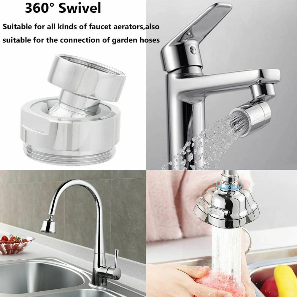 Faucet Aerator Faucet Adapter Water Tap Connector Faucet Switch Adapter 360 Degree Adjustable Aerator Adapter Swivel Aerator Connector Tap For Bathroom Kitchen Bidet Faucet Accessories