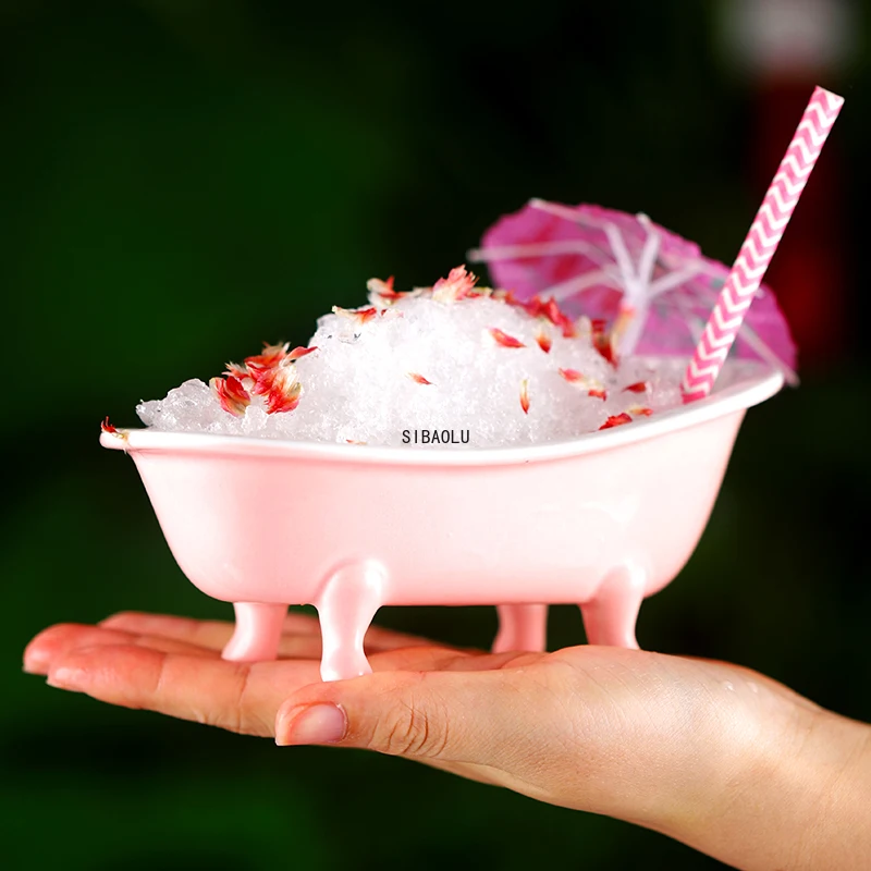 

Creative 3D MINI Bathtub Cocktail Glass Ceramic Smoothies Cups Bar Charms Sorbet Container Mug Milkshake Cold Drink Glasses