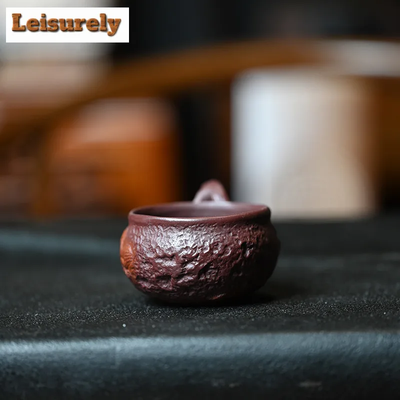 120ml Yixing Purple Clay Pure Relief Dragon Coffee Mug Couple Handgrip Cups Afternoon Tea Mug Office Water Cup Tea Services Gift