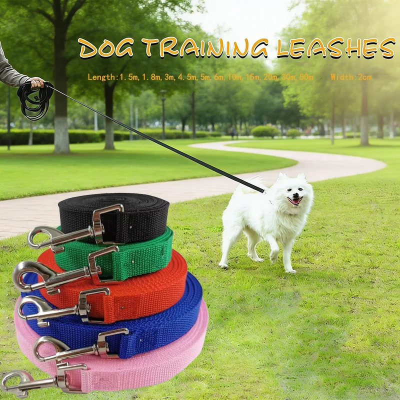 Deluxe Multicolor Nylon Pet Training Leash - Durable & Fashionable with Sturdy Buckle, Available in Multiple Sizes