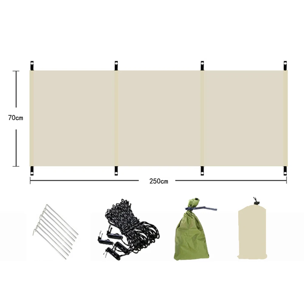Outdoor 210D Oxford Cloth Camping Windscreen Portable Foldable Windshield Privacy Screen Beach Garden Hike BBQ Picnic Sidewall