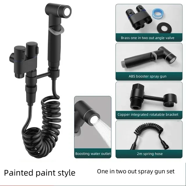 มือถือ Bidet Sprayer ห้องน้ํา Bidet Toilet Sprayer ชุดสเปรย์น้ําห้องน้ําห้องน้ําโรยปืนมุมวาล์วอุปกรณ์เสริม 1