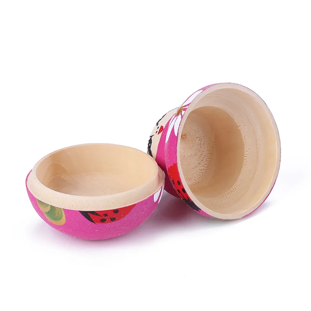 5 Floors Wooden Matryoshka Doll Safe Smooth Strawberry Flower Girl Matryoshka Doll Ornament Handmade Painted for Children Gifts