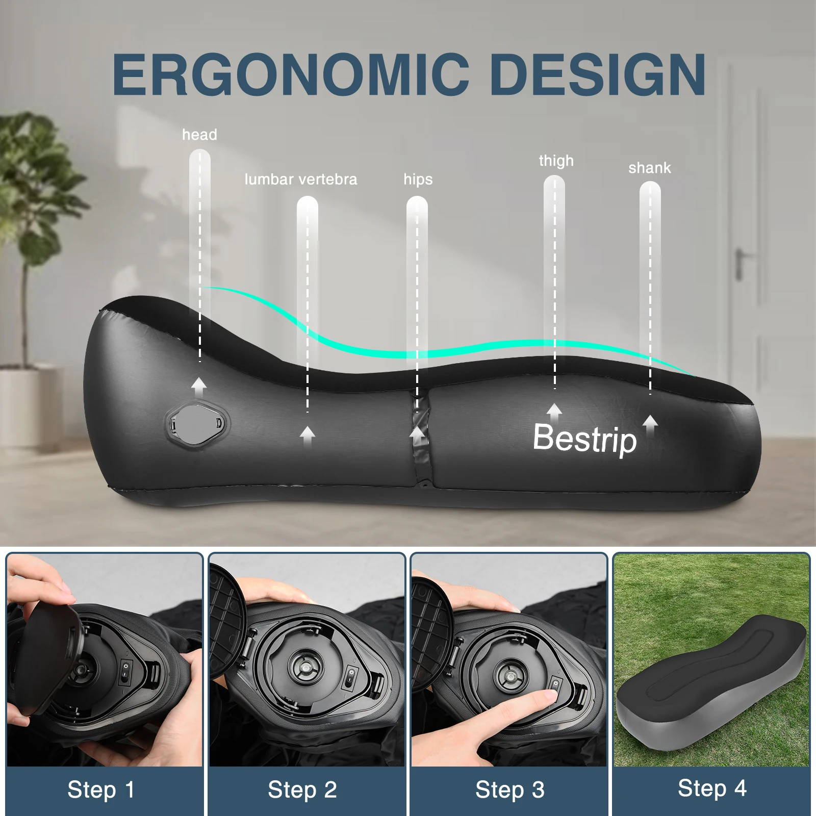 Auto Inflatable Couch Air Mattress Sofa Bed with Portable Air Pump