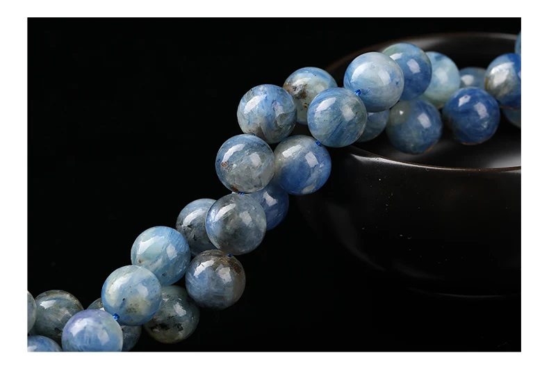1A Naturstein Kyanit Perle Runde Lose Spacer Edelstein Perle für Schmuck Machen DIY Armband Halskette Zubehör Großhandel – Detail 4