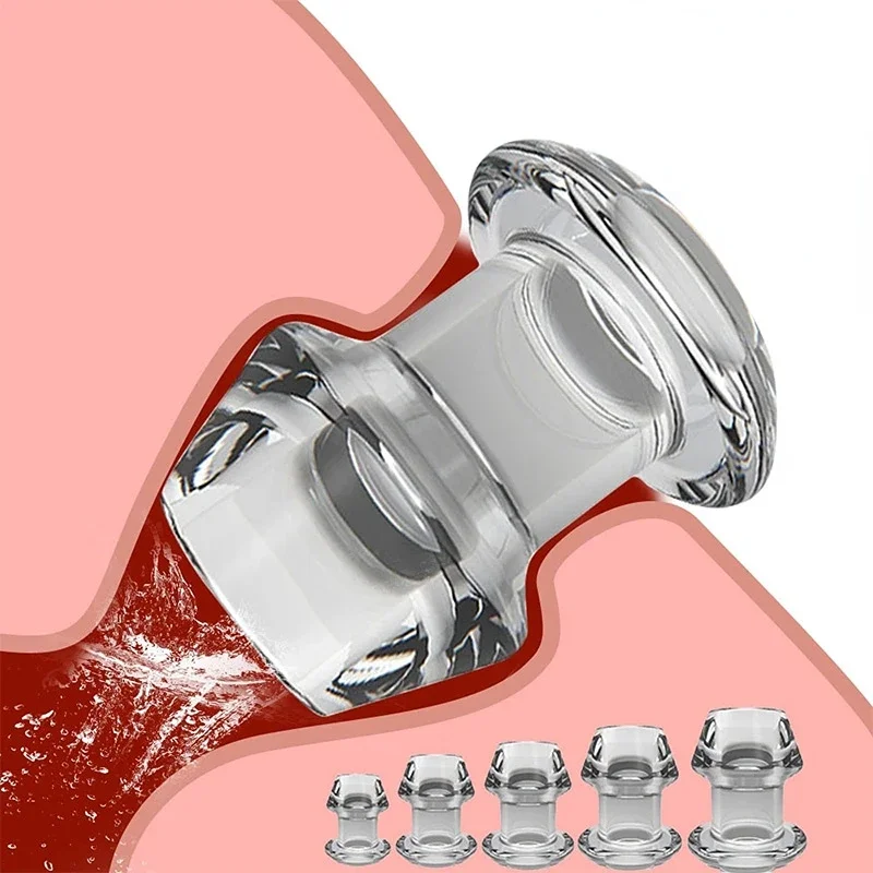 Anal Plug Dilator 5 Sizes Hollow Anal Plug Anal Speculum Anus Dilator Massager BDSM Enema Vagina Plug Adult Sex Toys for Couple