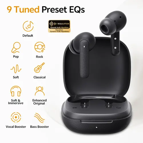QCY Buds TWS Wireless Bluetooth 5.3 Earbud 10mm Dynamic Driver AI Wind Noise Reduction Earphone 68ms Low Latency 35Hrs Headphone - Image 5