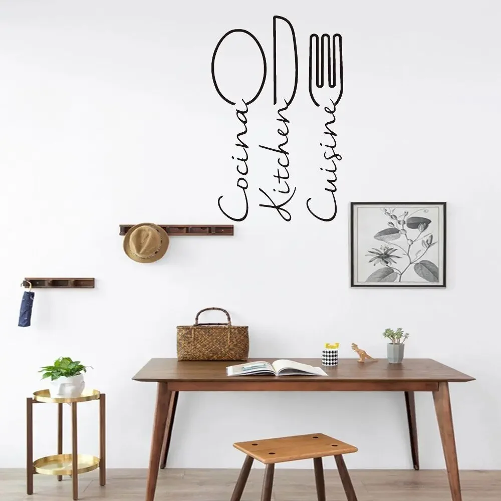 Cook Kitchen Knife Fork Spoon Wall Sticker Dinning Room Decal Kitchen Vinyl