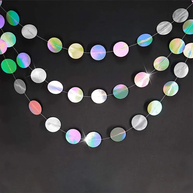 4M Silver Iridescent Paper Banner birthday banner party decorations For Frozen Party Birthday Adult Kids Boy Girl Gender Reveal Wedding