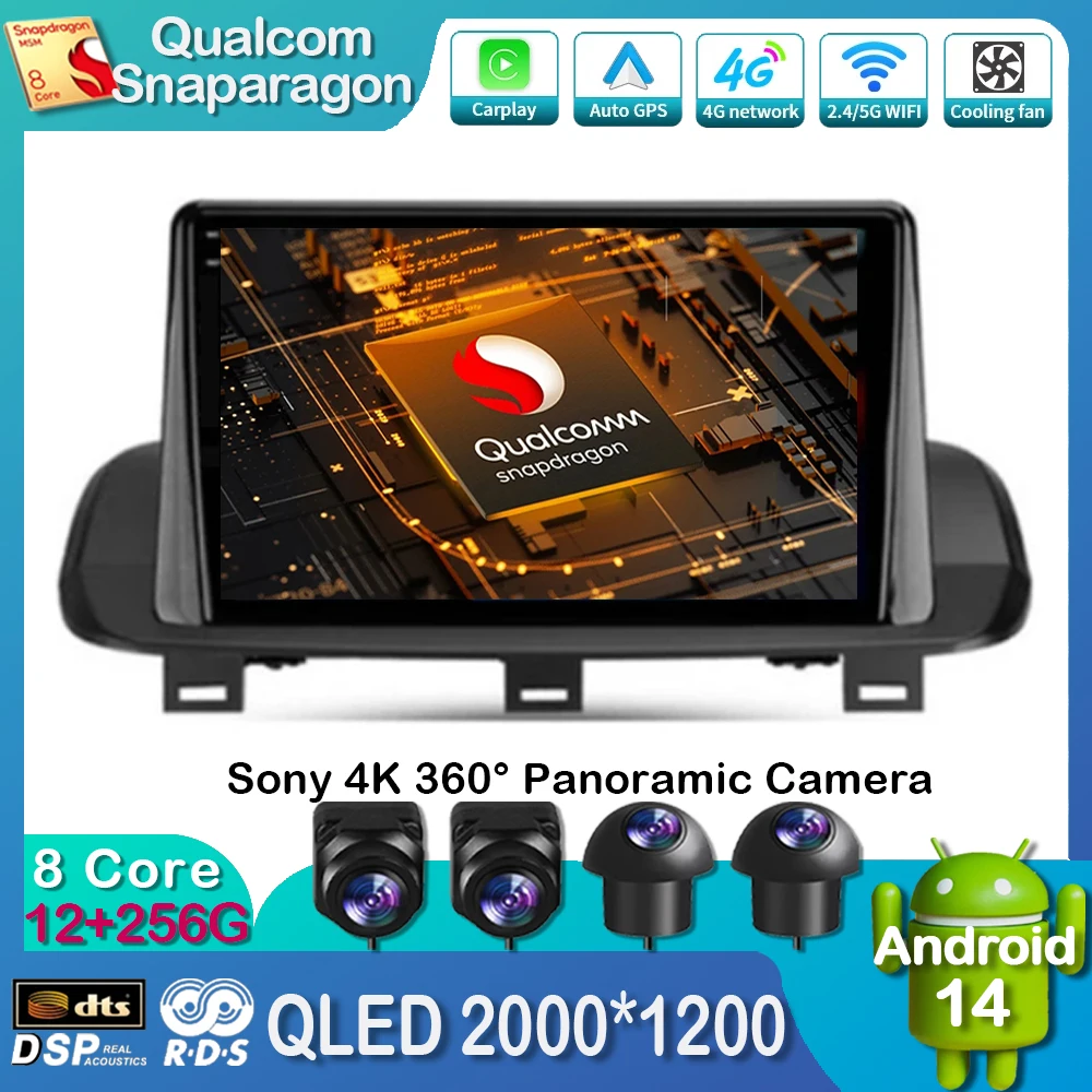 Android 14 Autoradio Per Nissan X-Trail Xtrail X-Trail 4 T33 2021 Rogue 3 Iii 2020 - 2021 Lettore Multimediale Gps Navi 4G Wifi