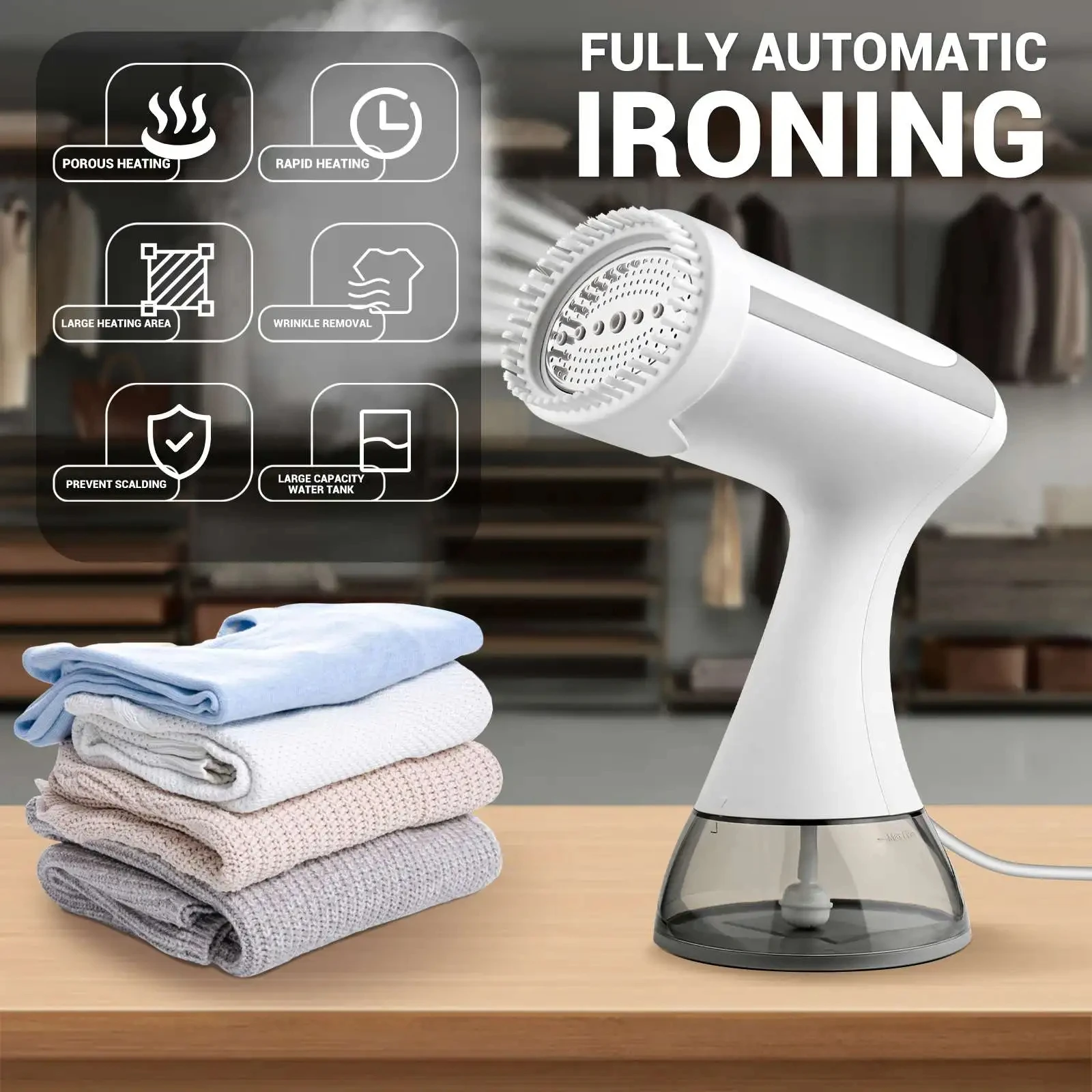 Handheld Garment Steamer 1500W Electric Household Fabric Steam Iron 350ML Portable Vertical Fast-Heat For Clothes Ironing