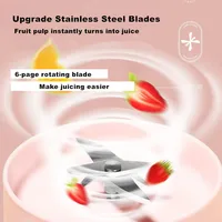 2025 Electric Juicer Cup 6 Blades Blender Milkshake Machine USB Portable Fruit Milk Mixing Tool Mini Fresh Juice Blender 2