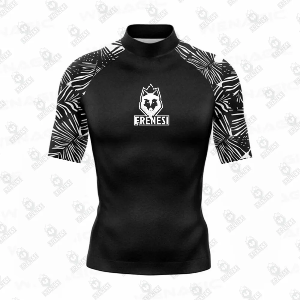 Sports Shirt Men Rashguard Men's Short Sleeve Surf Tee Arch Wave Frenesi Performance Tight-fitting Swimwear UPF 50+ Rashguard Vacation Beachwear