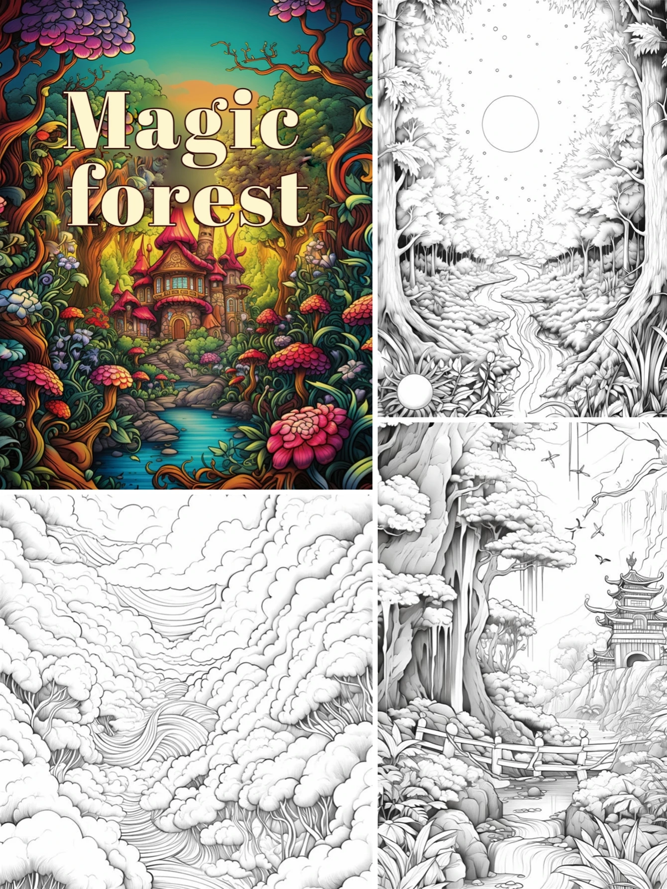 1Pc Magic Forest Art Coloring Book Original Upgraded Paper Thickened 22 Pages Coloring Books Gift For Holiday Birthday 3