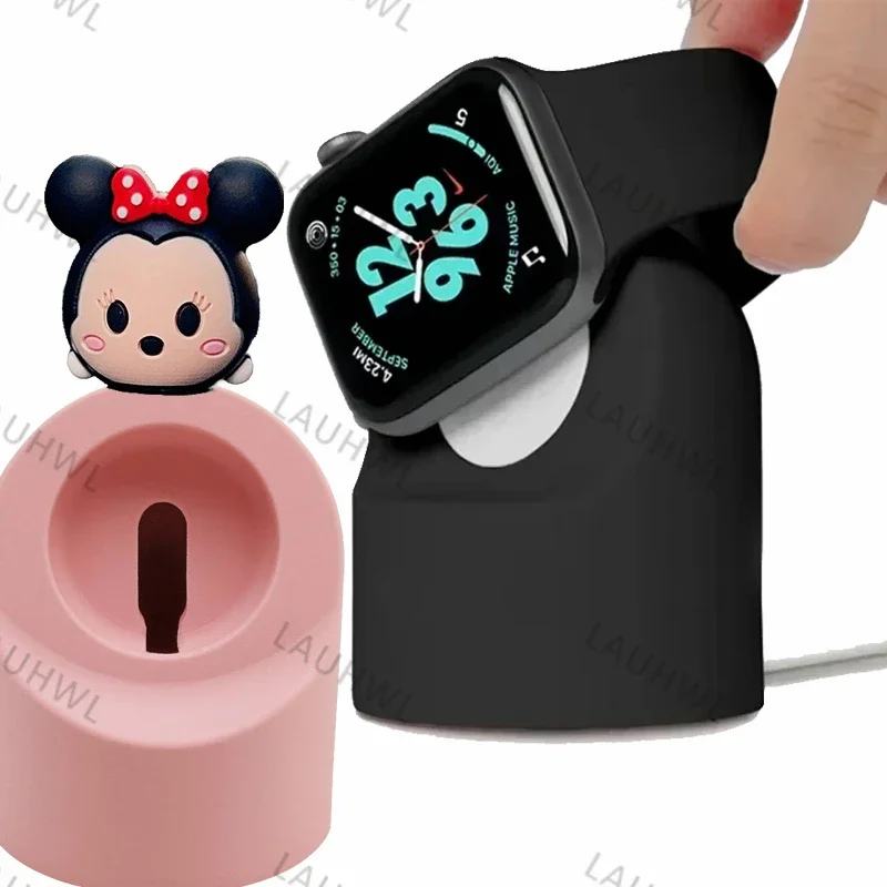 MINISO Disney Cartoon Mickey Hello Kitty Watch Stents For Apple Watch Charger Stand iWatch 10/9 /8/SE2/7/6/SE Durable Silicone