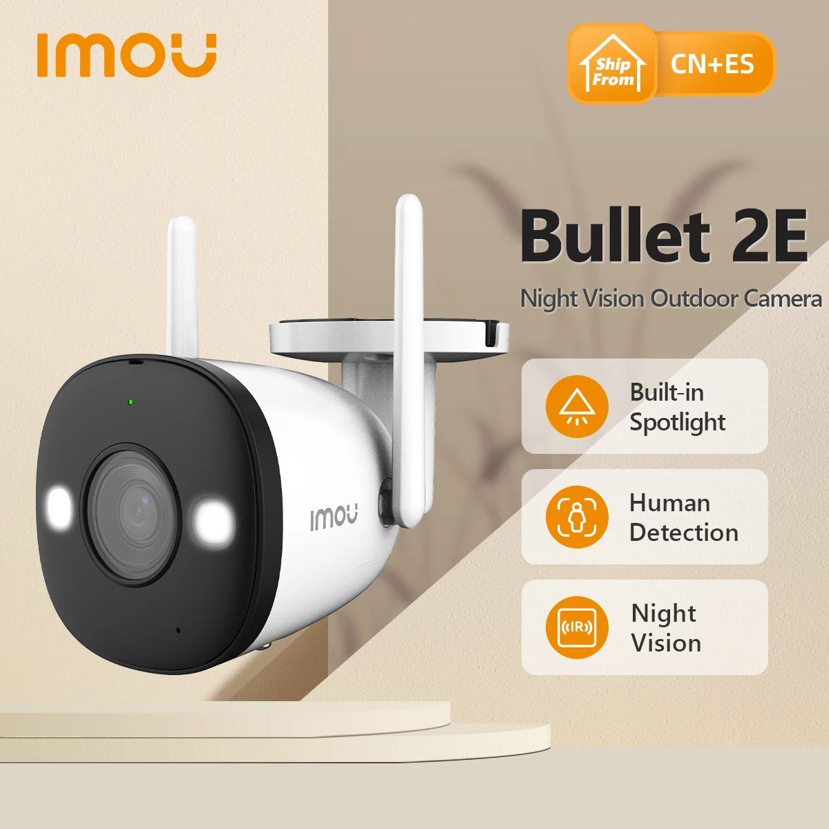 

IMOU Bullet 2E 1080P/4MP WiFi Outdoor camera IP67 Weatherproof Full Color Night Vision Home Security Human Detection