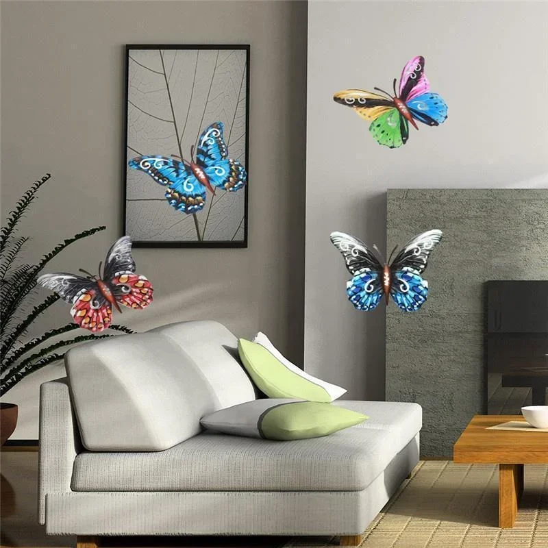 Metal Butterflies Wall Art Garden Ornament Butterfly Home Outdoor Decor - Image 5