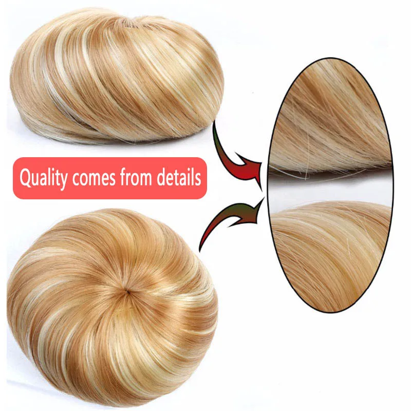 Chignon Sintetico con Cordino in Capelli Lisci di Seta, Adatto per Feste, Matrimoni e Vacanze Femminili - immagine 2