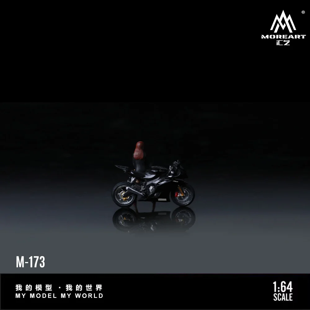 *Pre Order*MoreArt 1:64 R6 Black Beautiful Female Motorcycle Beauty Figure Resin Model Miniature Scene Decoration Gift&Display 