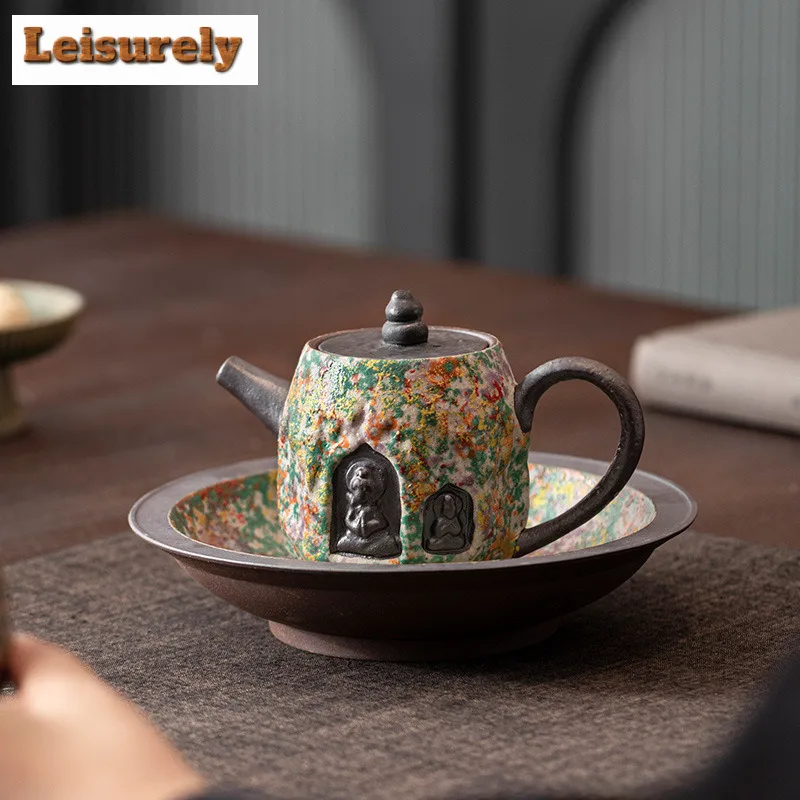 160ml Zen Heart Teapot Retro Tea Infuser Pot Household Tea Making Kettle With Ball Hole Drinkware Supplies Ornaments Collection