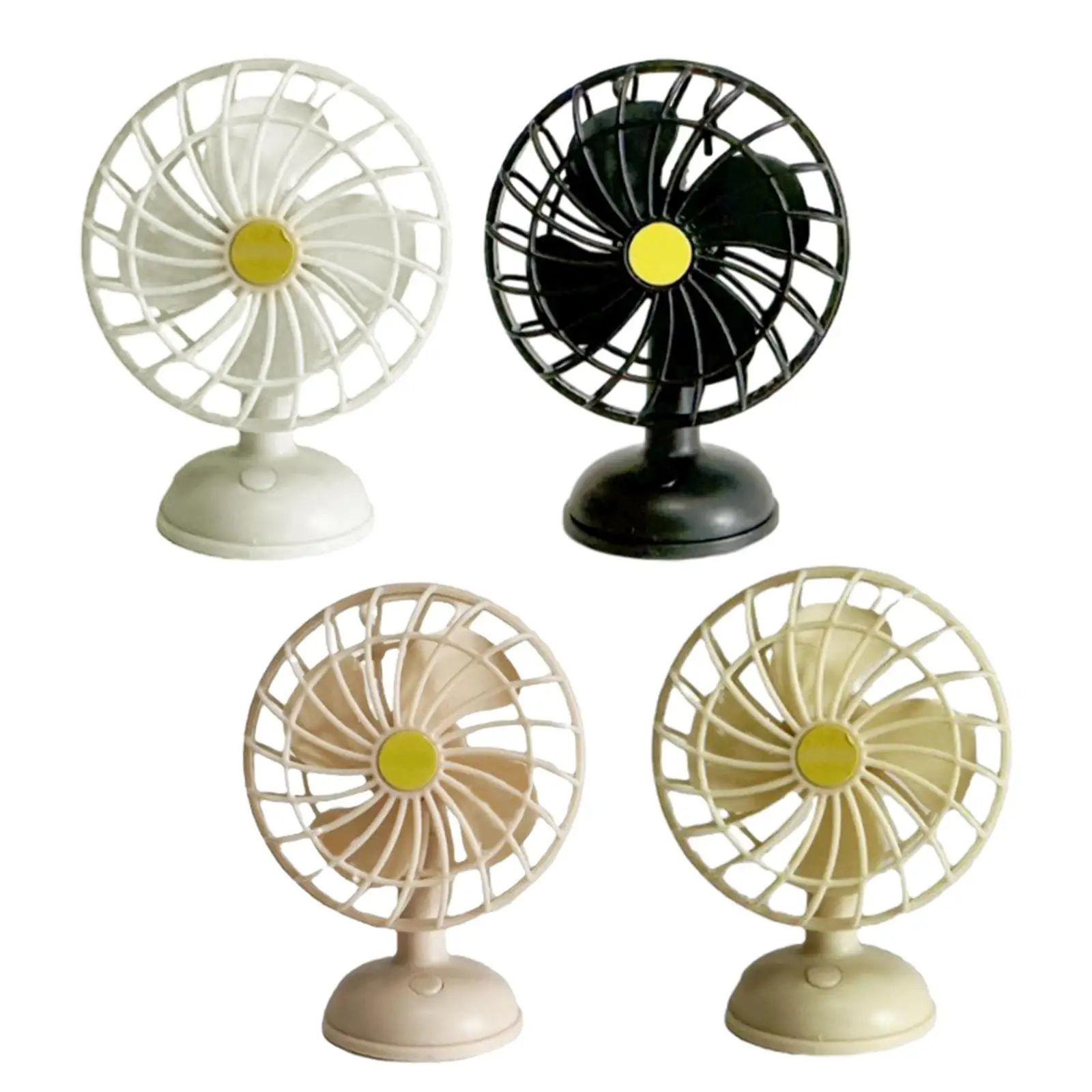 

1:12 Dollhouse USB Electric Fan Scene Decor Child Play Doll Toy Accessory Modern Small Cooling Fan Mini Tabletop Fan