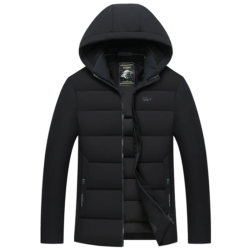 

men's winter jacket2022 Windbreak Men's padded heating hooded down jacket winter luxury padding new in parkas coat Solid color