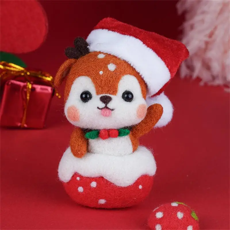 Unfinished Hanging Ornaments Unique High-quality Materials Festive Creative Trend Christmas Handmade Woolen Animals Gift Diy