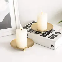 Iron Gold Plated Candle Holders Pillar Metal Plate For Wedding Party Festival Candelabra Art Gift Home Decor 3