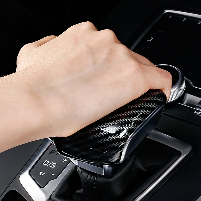 Automatic Shifter Cover Carbon Fiber Pattern Shift Knob Cover For Audi ...